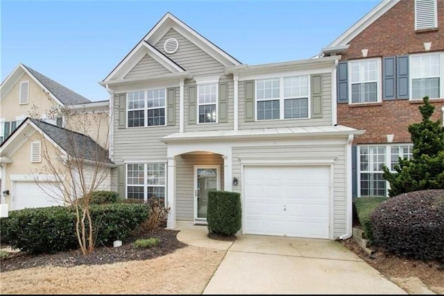 view of property with a garage