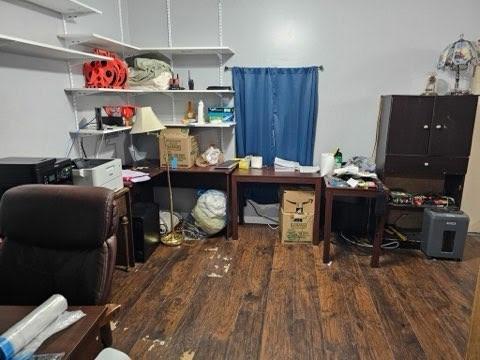 office featuring dark wood-type flooring