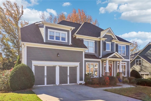 view of front of home with a garage