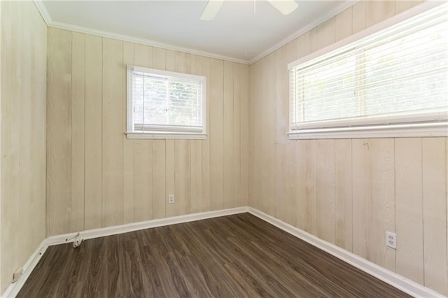 2311 Cherry Blossom Dr SW, Atlanta, GA 30331 - spare room featuring wood finished floors, baseboards, a ceiling fan, and ornamental molding