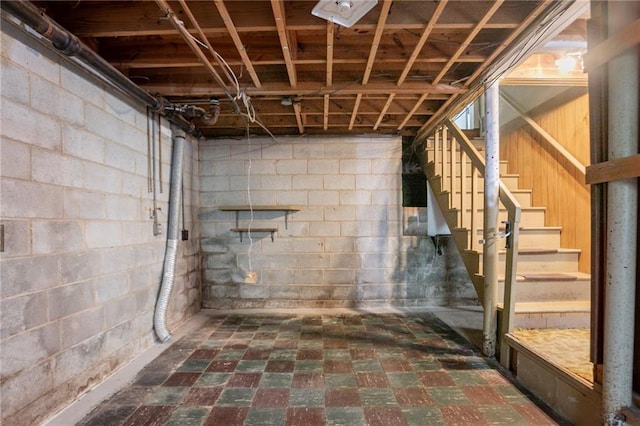 2311 Cherry Blossom Dr SW, Atlanta, GA 30331 - unfinished basement with stairs and tile patterned floors