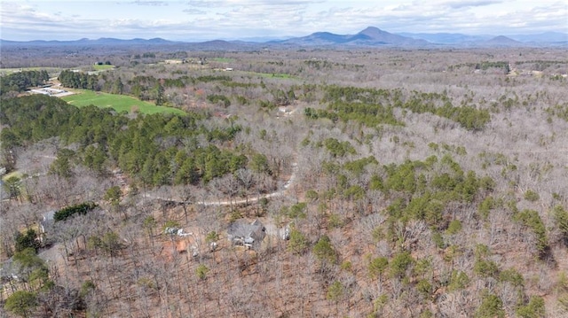 bird's eye view featuring a mountain view