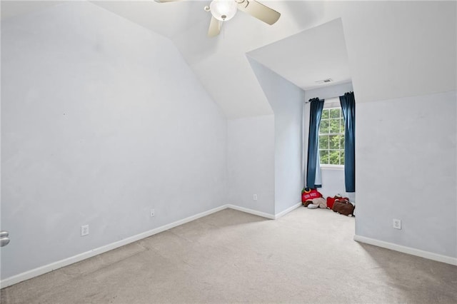 4842 Registry Dr NW, Kennesaw, GA 30152 - additional living space with carpet, a ceiling fan, vaulted ceiling, and baseboards