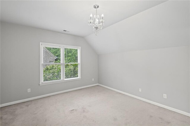 4842 Registry Dr NW, Kennesaw, GA 30152 - bonus room with a chandelier, lofted ceiling, baseboards, and carpet floors