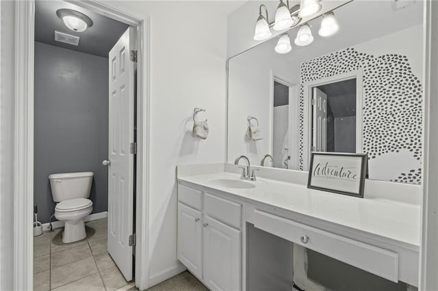 4842 Registry Dr NW, Kennesaw, GA 30152 - bathroom with toilet, vanity, tile patterned flooring, and baseboards