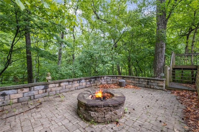4842 Registry Dr NW, Kennesaw, GA 30152 - view of patio / terrace featuring a fire pit