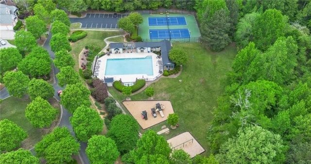 4842 Registry Dr NW, Kennesaw, GA 30152 - aerial view of property and surrounding area featuring a pool area