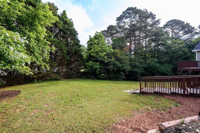 620 Reeves Hill Pt, Lawrenceville, GA 30043 - view of green lawn featuring a wooden deck