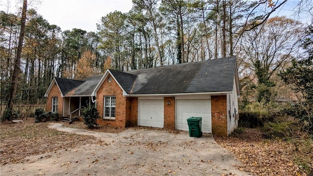 exterior space featuring a garage