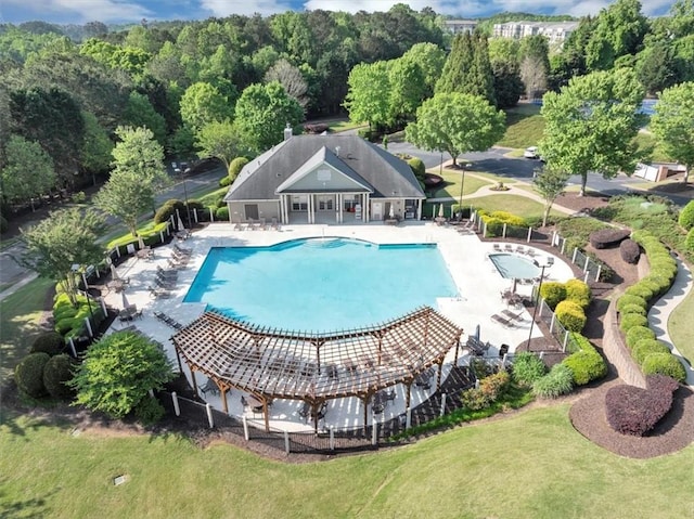pool featuring a yard