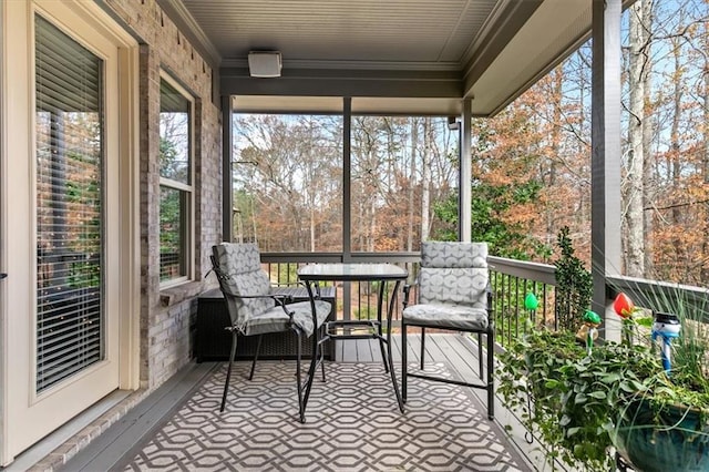 view of sunroom