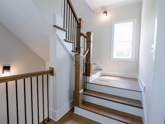 1415 Coretta Bnd, Atlanta, GA 30318 - staircase with wood finished floors and baseboards