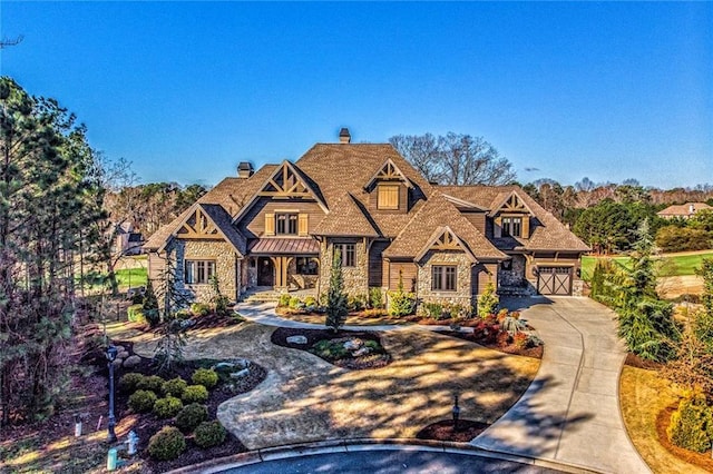 view of front of house with a garage