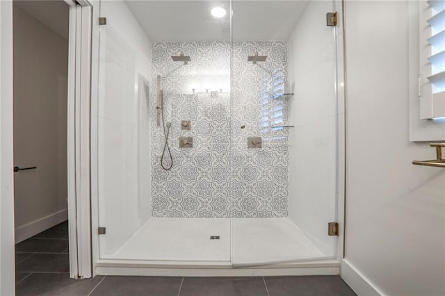 3323 Lancing Ct, Duluth, GA 30096 - bathroom with a shower stall and tile patterned flooring
