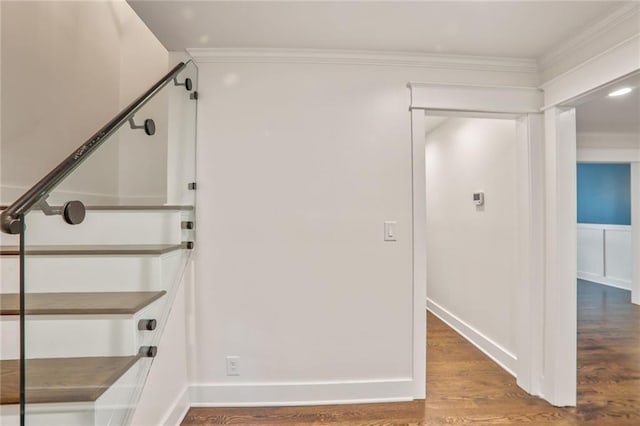 3323 Lancing Ct, Duluth, GA 30096 - stairs with wood finished floors and ornamental molding