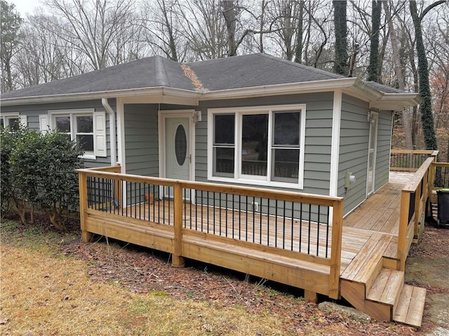 exterior space featuring a deck