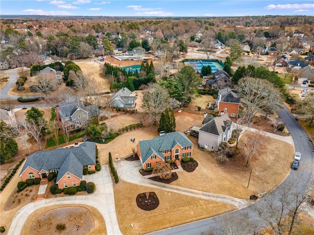 aerial view featuring a residential view