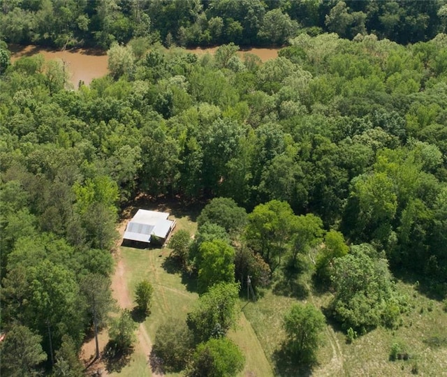 aerial view with a forest view