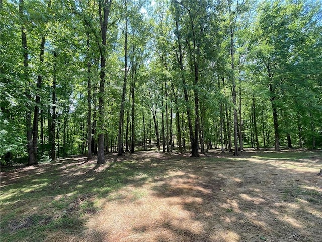 view of landscape with a forest view