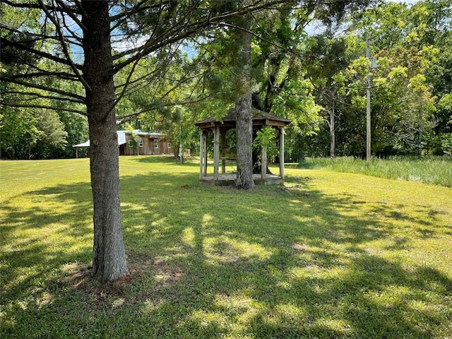 view of yard featuring a gazebo
