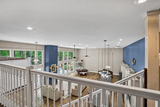 659 Creek Nation Rd, Jefferson, GA 30549 - corridor with wood finished floors and recessed lighting