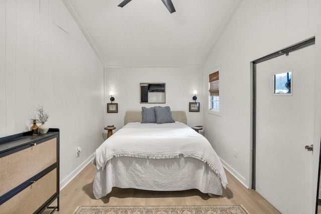 659 Creek Nation Rd, Jefferson, GA 30549 - bedroom featuring light wood-style flooring, a ceiling fan, and lofted ceiling