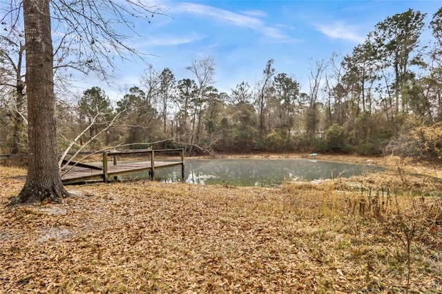 view of yard with a water view