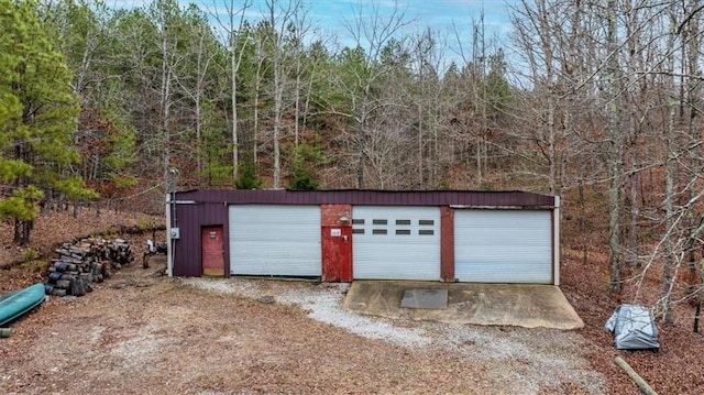 view of garage