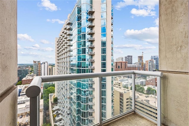 balcony featuring a view of city