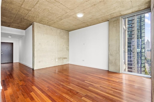 spare room with wood-type flooring