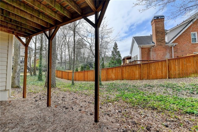 view of yard featuring fence