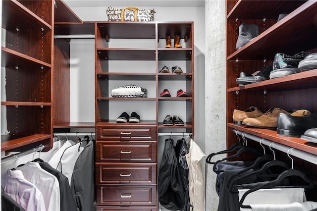 view of walk in closet