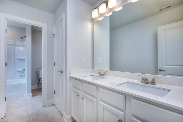 135 Applewood Way, Homer, GA 30547 - full bathroom with tile patterned flooring, vanity, shower / bath combination, and toilet