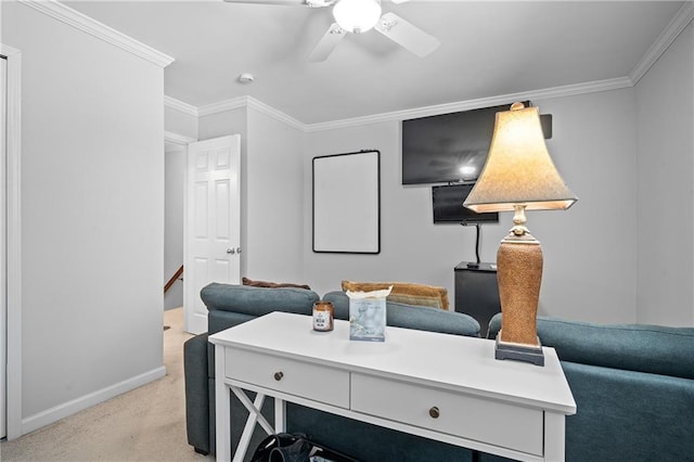 31 Country Place Ct, Alpharetta, GA 30005 - office space with light carpet, crown molding, and ceiling fan