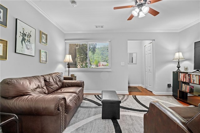 31 Country Place Ct, Alpharetta, GA 30005 - living room with crown molding and ceiling fan