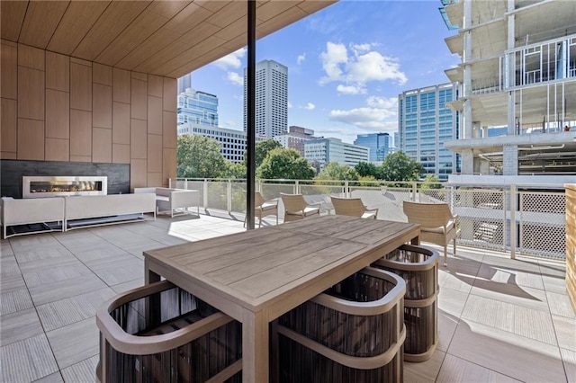 view of patio featuring a view of city