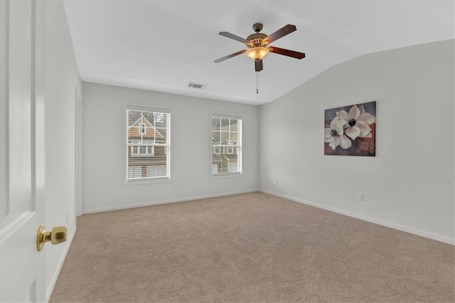 1795 Waterside Dr NW, Kennesaw, GA 30152 - unfurnished room with vaulted ceiling, light colored carpet, and ceiling fan