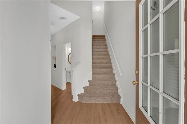 1795 Waterside Dr NW, Kennesaw, GA 30152 - stairs with hardwood / wood-style floors