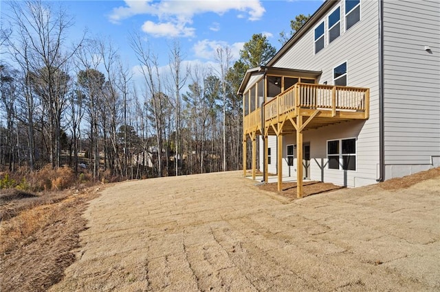 view of yard featuring a deck