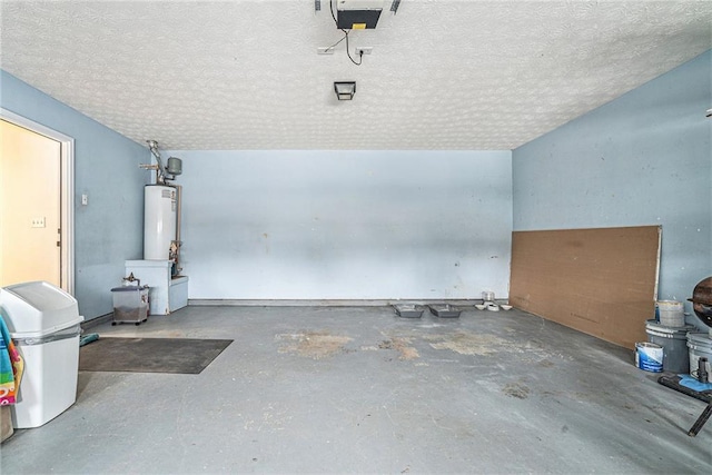 garage featuring gas water heater