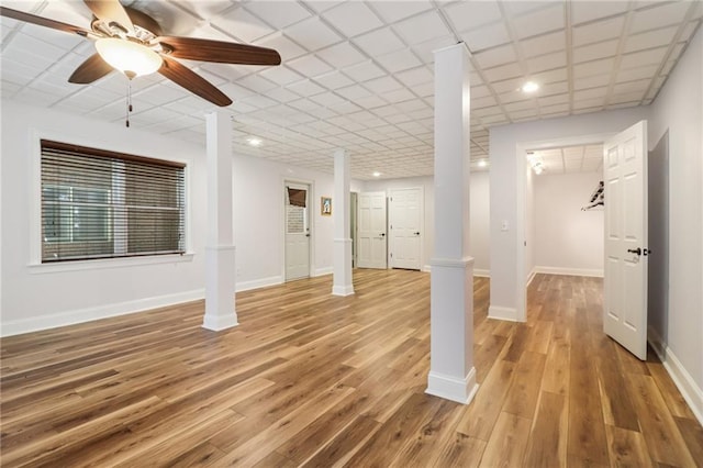 169 Robson Trl, Mcdonough, GA 30252 - basement featuring light wood-style floors, ceiling fan, and recessed lighting