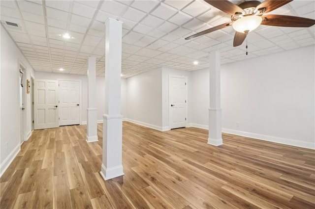 169 Robson Trl, Mcdonough, GA 30252 - finished basement featuring light wood-type flooring, a ceiling fan, and recessed lighting
