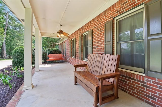 169 Robson Trl, Mcdonough, GA 30252 - covered porch featuring a ceiling fan