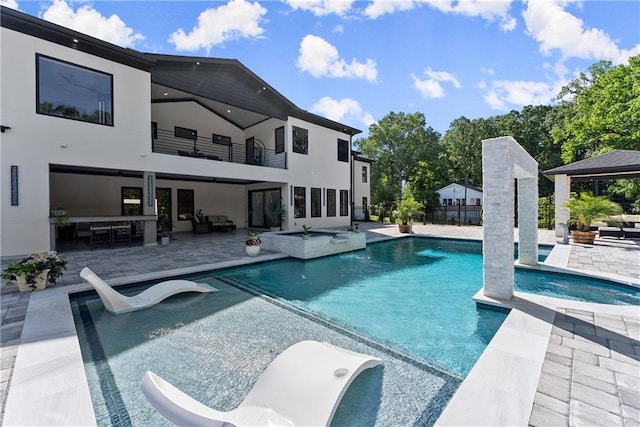 1336 Azalea Dr, Lawrenceville, GA 30043 - view of swimming pool with a patio, a gazebo, an outdoor hangout area, and a pool with connected hot tub