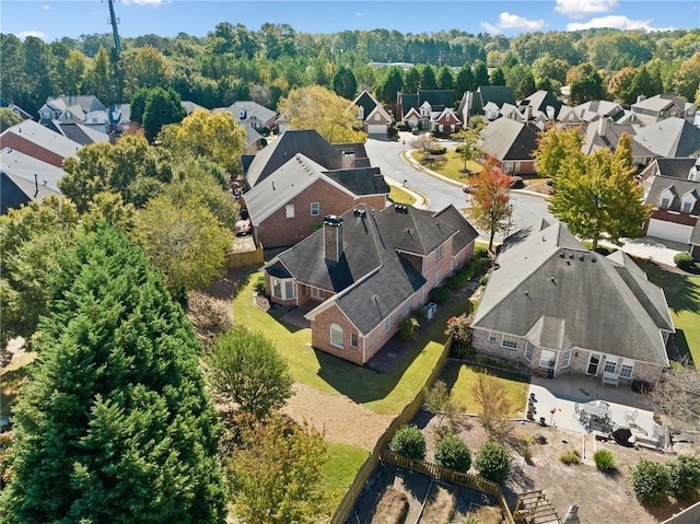 aerial view with a residential view