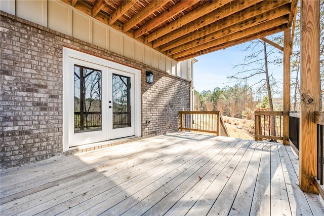 deck featuring french doors