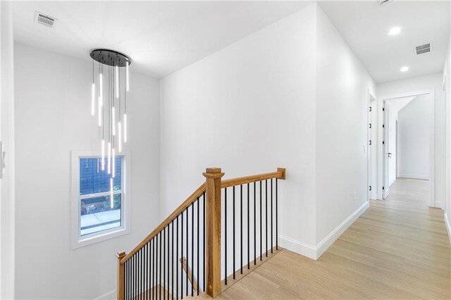1247 Bridges Ave SW Unit B, Atlanta, GA 30310 - hall with light wood-type flooring, an upstairs landing, baseboards, and recessed lighting
