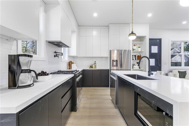 1247 Bridges Ave SW Unit B, Atlanta, GA 30310 - kitchen featuring modern cabinets, appliances with stainless steel finishes, a sink, white cabinets, and recessed lighting