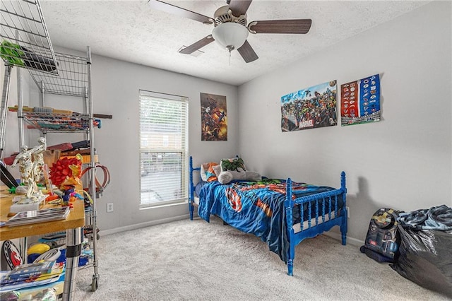 115 Winding River Dr Unit B, Atlanta, GA 30350 - bedroom with carpet, a textured ceiling, and ceiling fan
