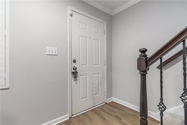 115 Winding River Dr Unit B, Atlanta, GA 30350 - foyer entrance featuring crown molding, light wood finished floors, and stairs